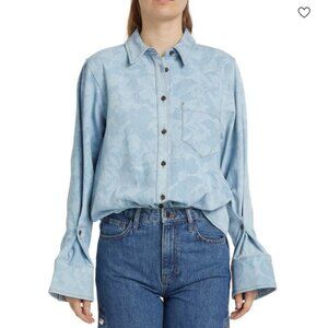 Derek Lam 10 Crosby Wesley Floral Denim Shirt